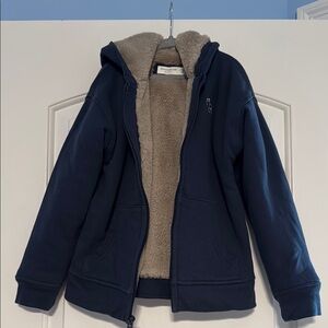 Abercrombie Kids Navy Blue Jacket with Faux Fur Lining